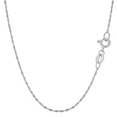 10k White Gold Singapore Chain Necklace, 1.0mm fine designer jewelry for men and women